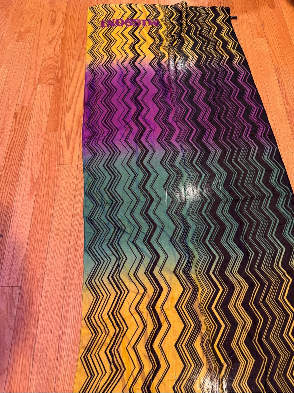 Missoni  Ombre Scarf in Yellow and Purple & Green can be worn many ways NWT